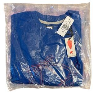 Play Cloths Outline Jack Tee Shirt 100% Cotton Imperial Blue Unisex XLarge